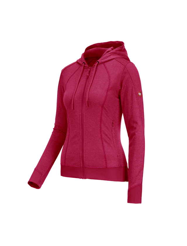 Gardening / Forestry / Farming: e.s. Functional hooded jacket stripe, ladies' + berry