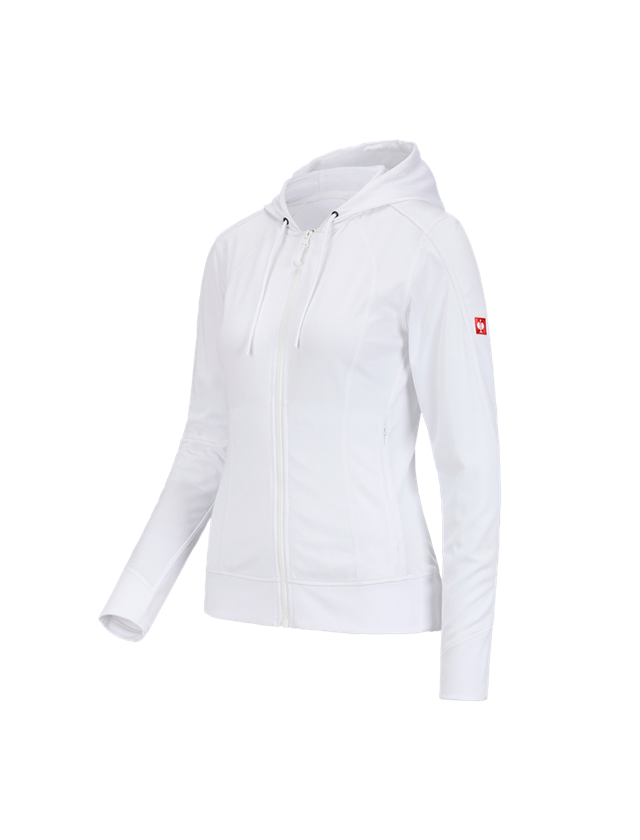 Gardening / Forestry / Farming: e.s. Functional hooded jacket stripe, ladies' + white