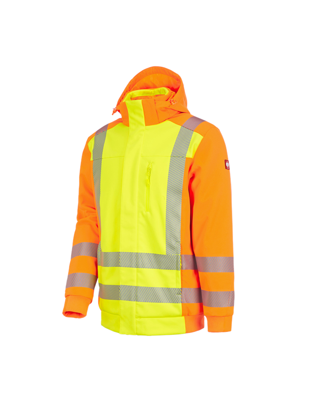 Work Jackets: High-vis winter softshell jacket e.s.motion 2020 + high-vis yellow/high-vis orange 2