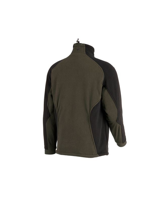 Work Jackets: Functional fleece jacket dryplexx® wind + olive/black 1