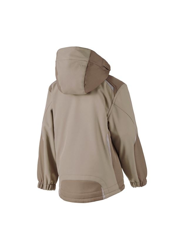 Jackets: Children's softshell jacket e.s.motion + clay/peat 1