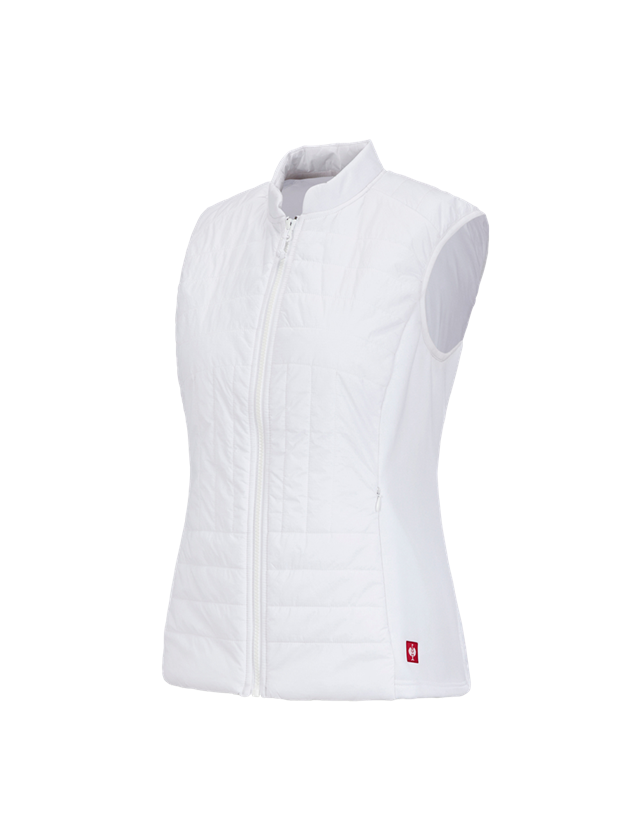 Work Body Warmer: e.s. Function quilted bodywarmer thermo stretch,l. + white