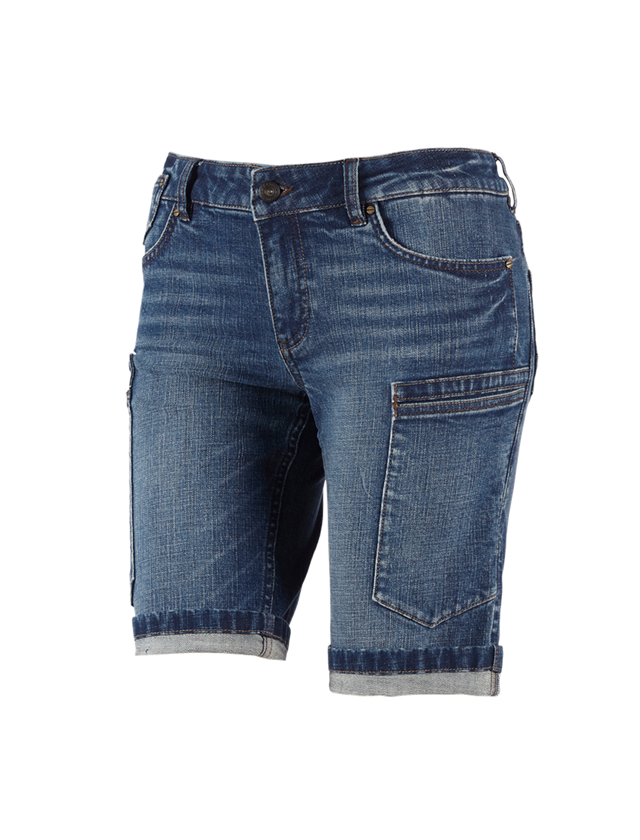 Arbetsbyxor: e.s. 7-ficksjeans shorts, dam + stonewashed