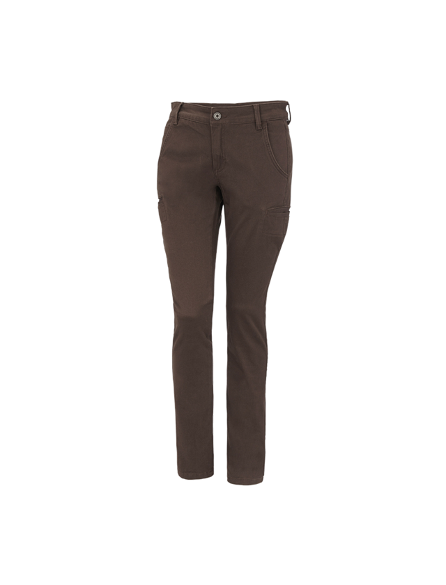 Work Trousers: e.s. Trousers  Chino, ladies' + chestnut
