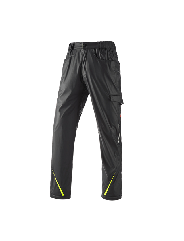 Work Trousers: Rain trousers e.s.motion 2020 superflex + black/high-vis yellow/high-vis orange 2