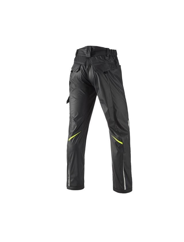 Work Trousers: Rain trousers e.s.motion 2020 superflex + black/high-vis yellow/high-vis orange 3