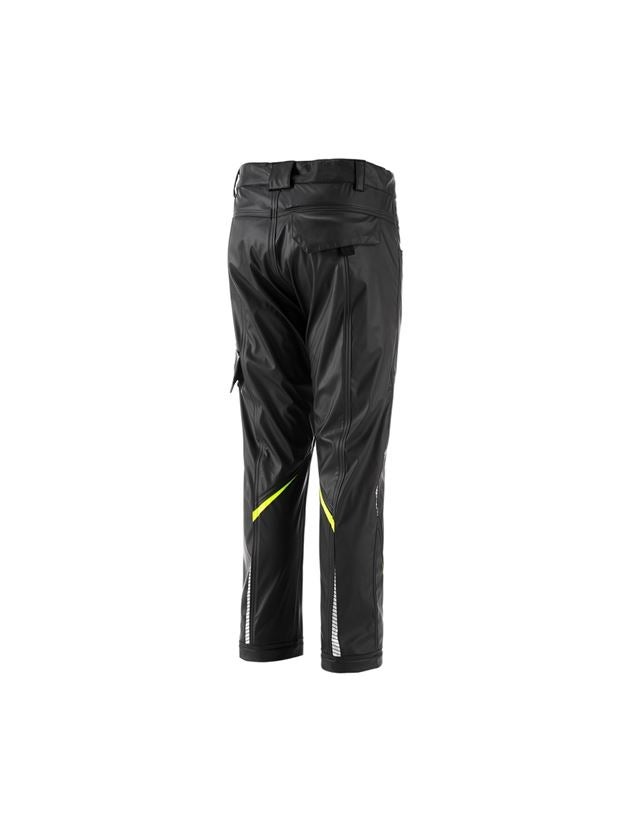 Trousers: Rain trousers e.s.motion 2020 superflex,children's + black/high-vis yellow/high-vis orange 2