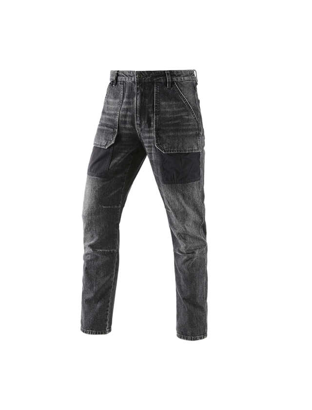 Arbetsbyxor: e.s. 7-fickors-jeans POWERdenim + blackwashed