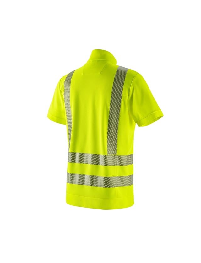 Teman: e.s. varselskydd funktions ZIP-t-shirt UV + varselgul 1