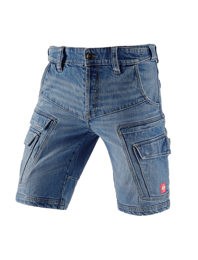 Arbetsbyxor: e.s. Cargo worker-jeans-shorts POWERdenim + stonewashed 2