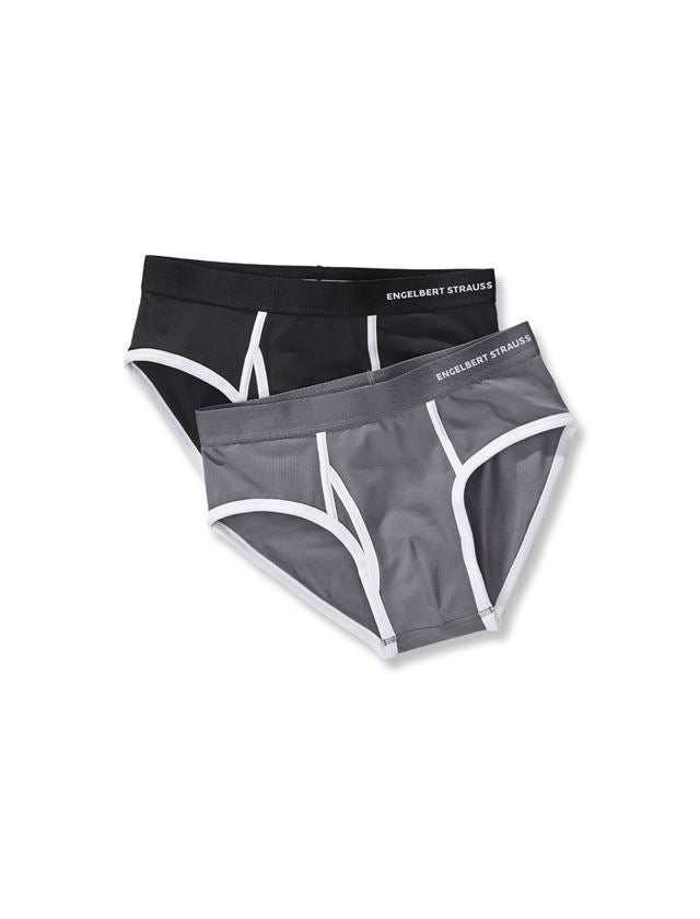 Underkläder |  Underställ: e.s. cotton stretch kalsong Colour, 2-pack + svart+cement