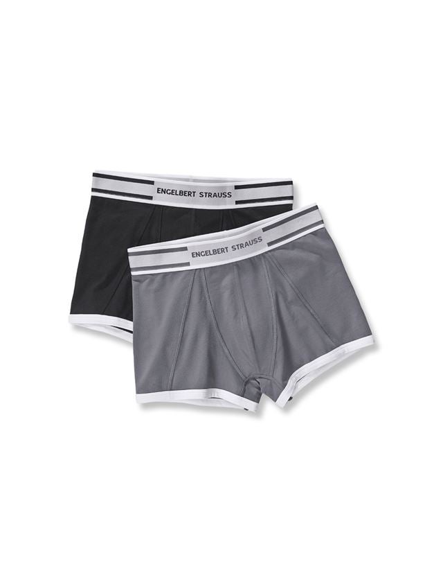 Underkläder |  Underställ: e.s. cotton stretch pants Colour, 2-pack + svart+cement