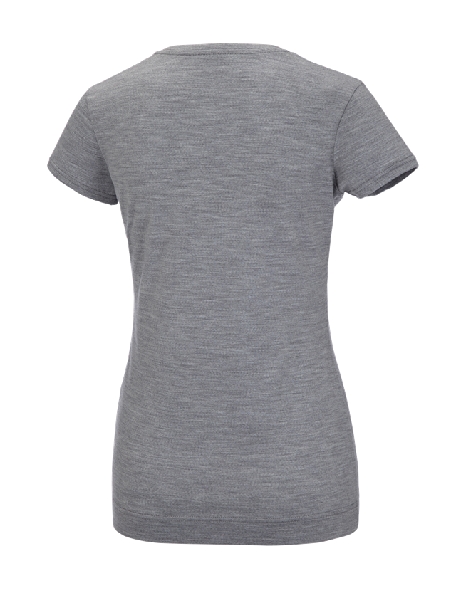 Överdelar: e.s. T-Shirt Merino light, dam + gråmelerad 1