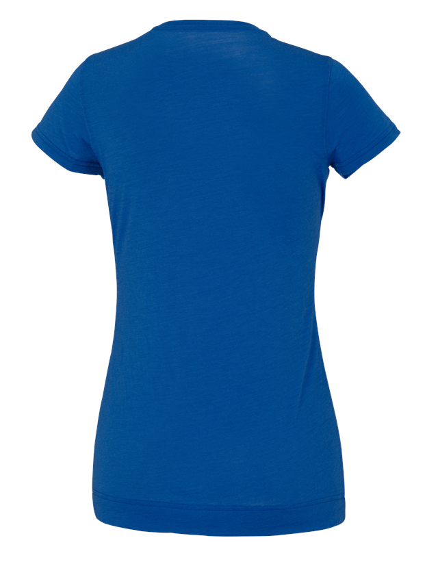 Överdelar: e.s. T-Shirt Merino light, dam + gentianablå 1