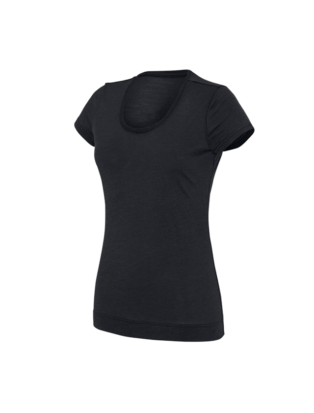 Överdelar: e.s. T-Shirt Merino light, dam + svart