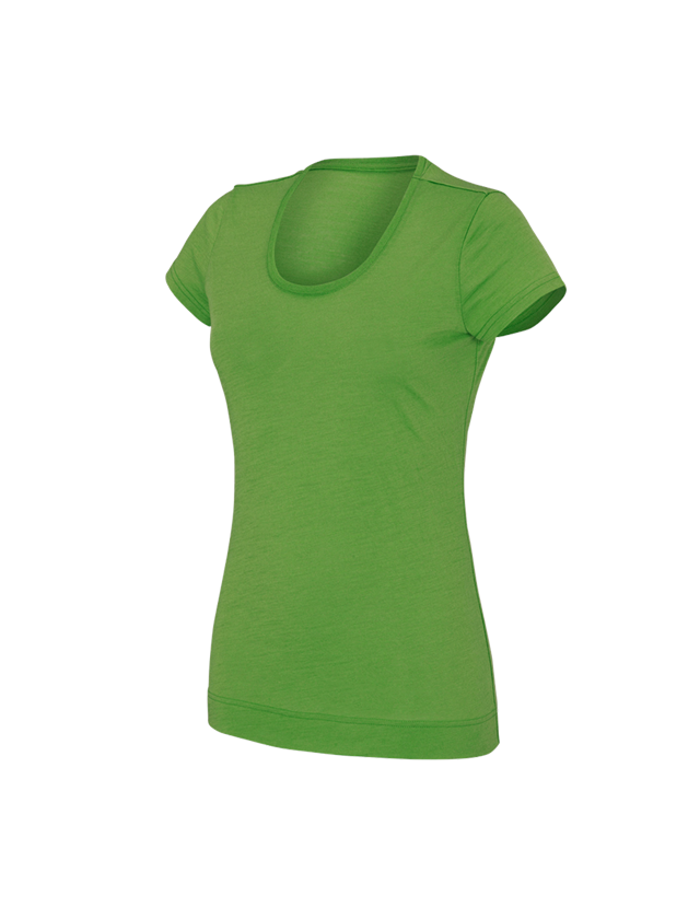 Överdelar: e.s. T-Shirt Merino light, dam + sjögrön
