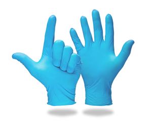 Disposable latex examination gloves, powder-free