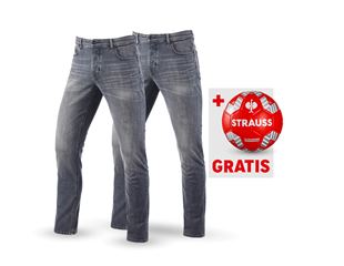 SET: 2x e.s. 5-fickors-stretch-jeans,slim+ fotboll