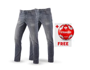 SET: 2x e.s. 5-pocket stretch jeans,slim + footbal